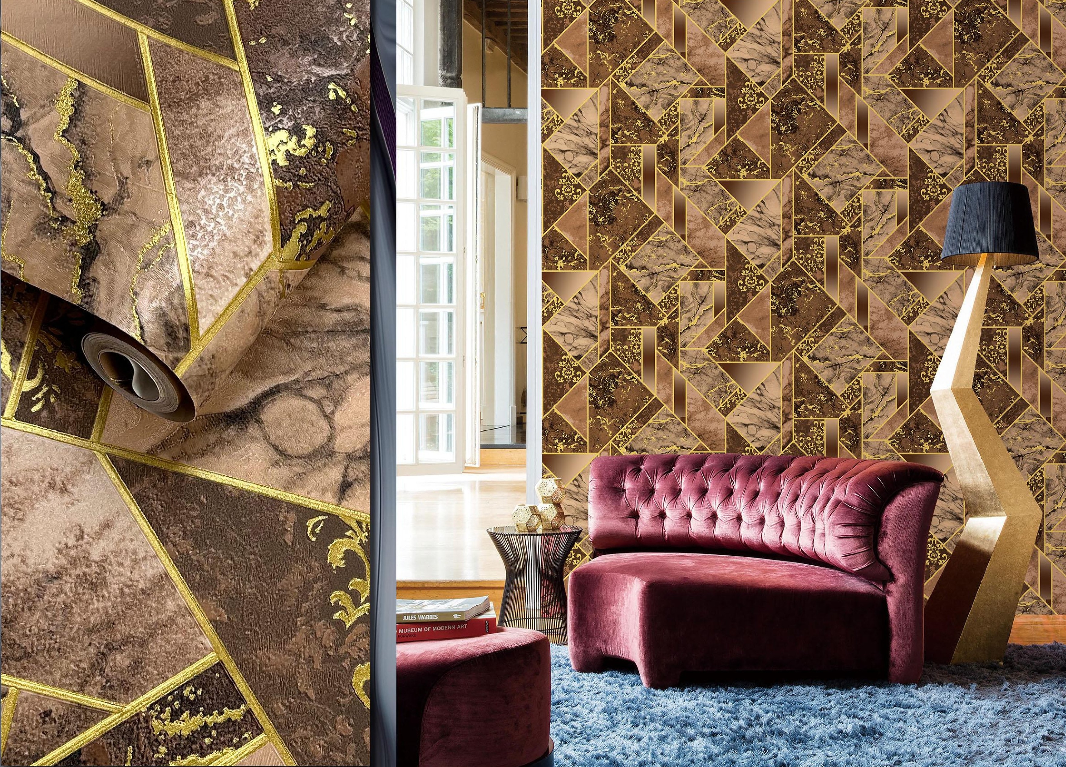 Geometric Marble Pattern Wallpaper