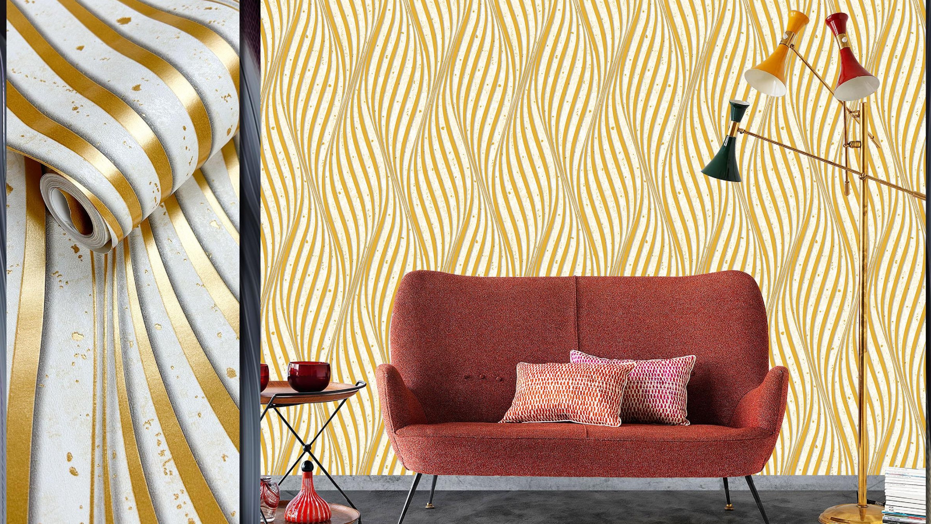 Modern Wave Pattern Wallpaper