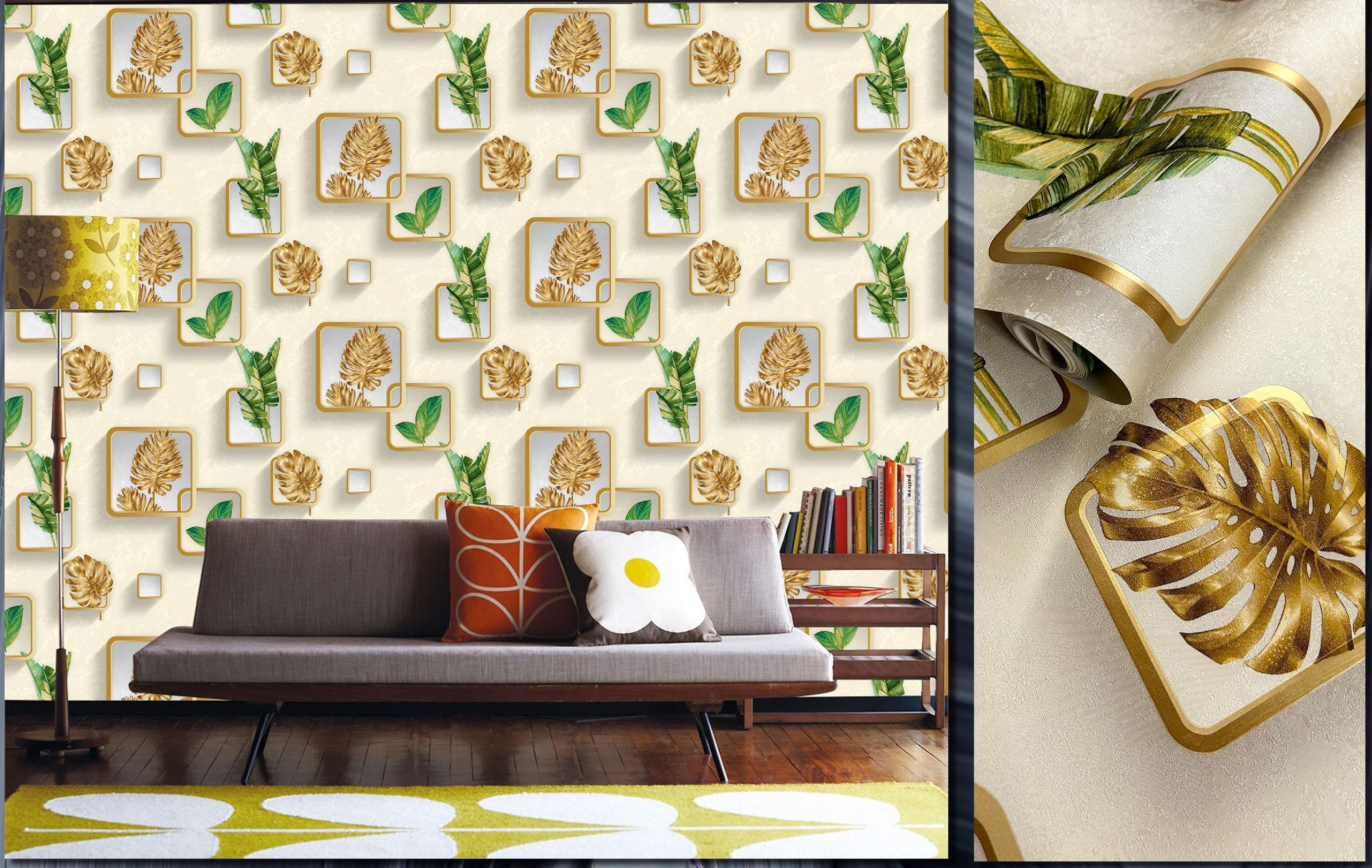 3D Nature Patterned Wallpaper