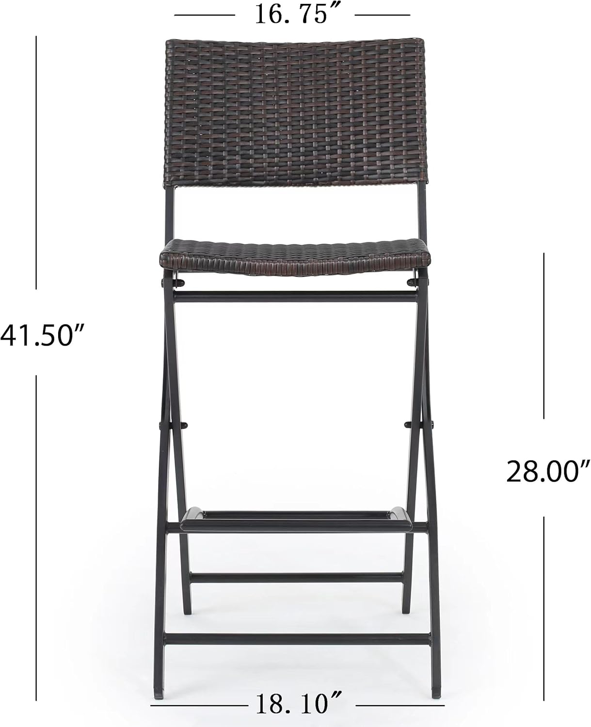 Outdoor Wicker Barstools, 2-Pcs Set, Multibrown