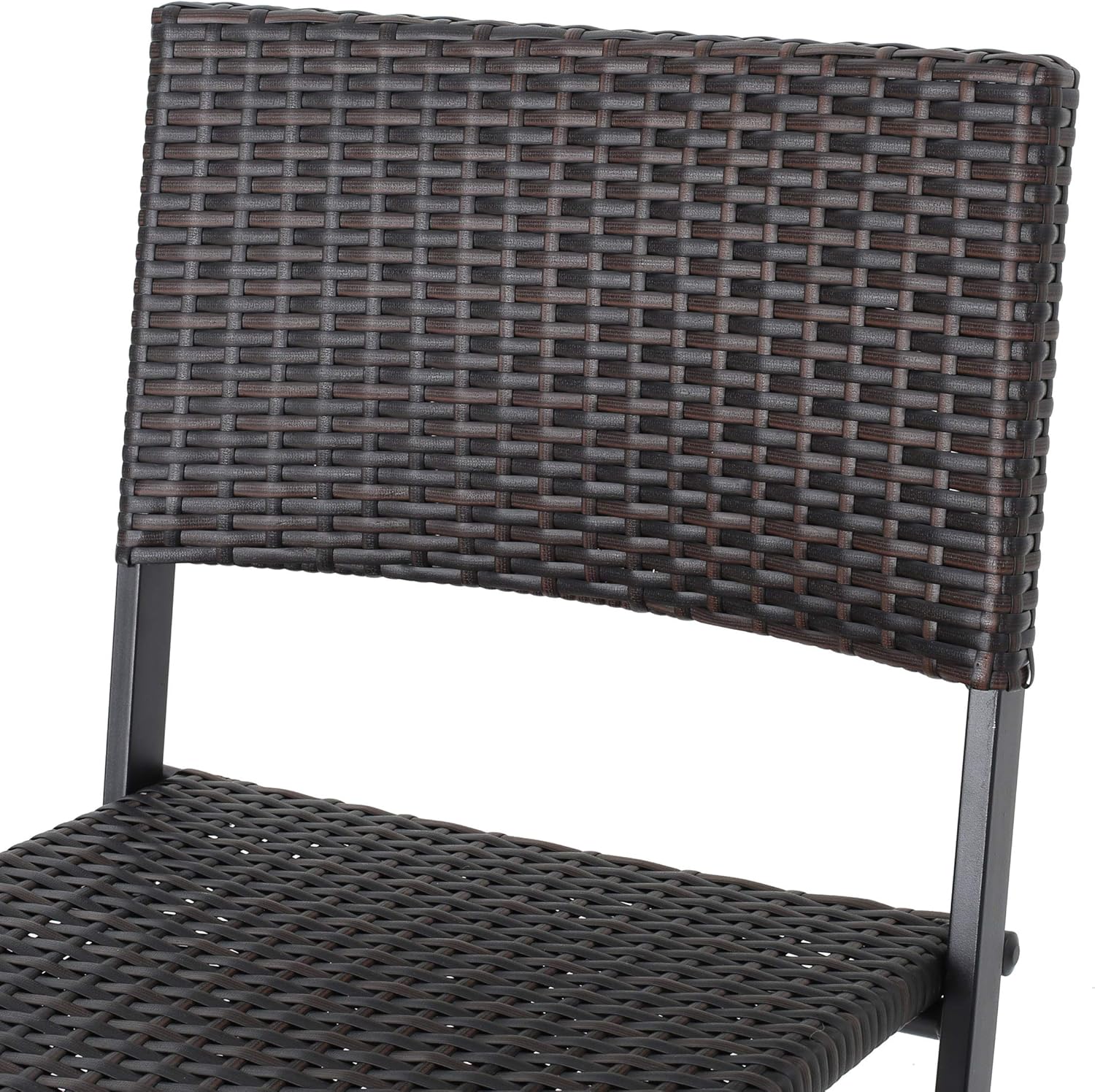 Outdoor Wicker Barstools, 2-Pcs Set, Multibrown