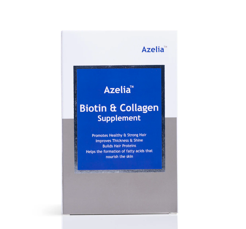 Azelia Biotin & Collagen Supplements – Stronger Hair, Glowing Skin & Healthy Nails