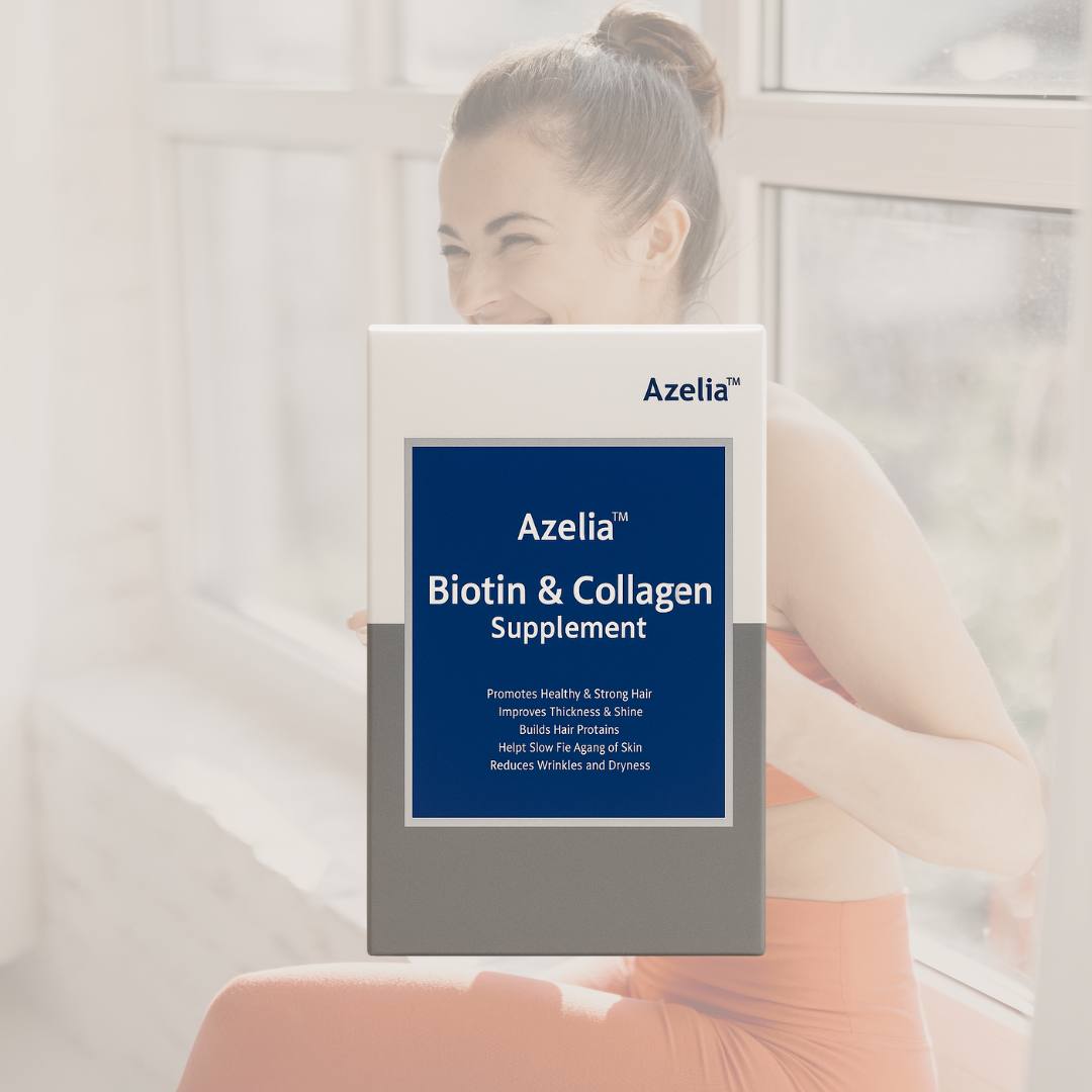 Azelia Biotin & Collagen Supplements – Stronger Hair, Glowing Skin & Healthy Nails