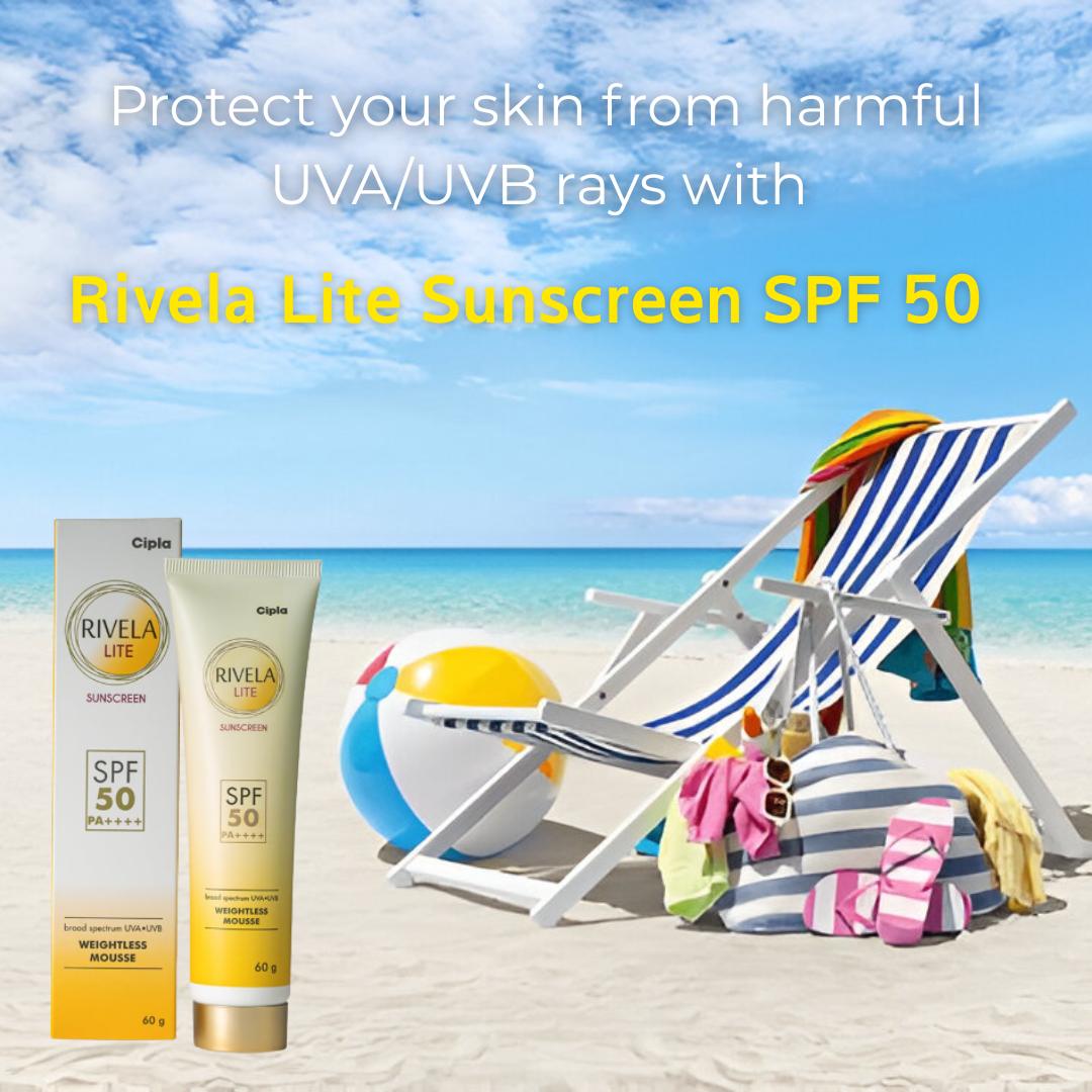 Rivela Lite Sunscreen SPF 50 – Lightweight, Broad-Spectrum Sun Protection for Sensitive Skin