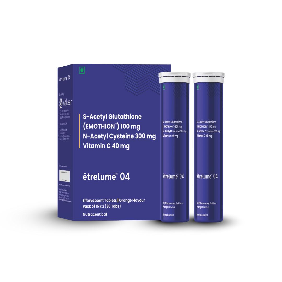 Buy Etrelume 04 Effervescent Tablets – Glutathione, NAC & Vitamin C for Skin Brightening
