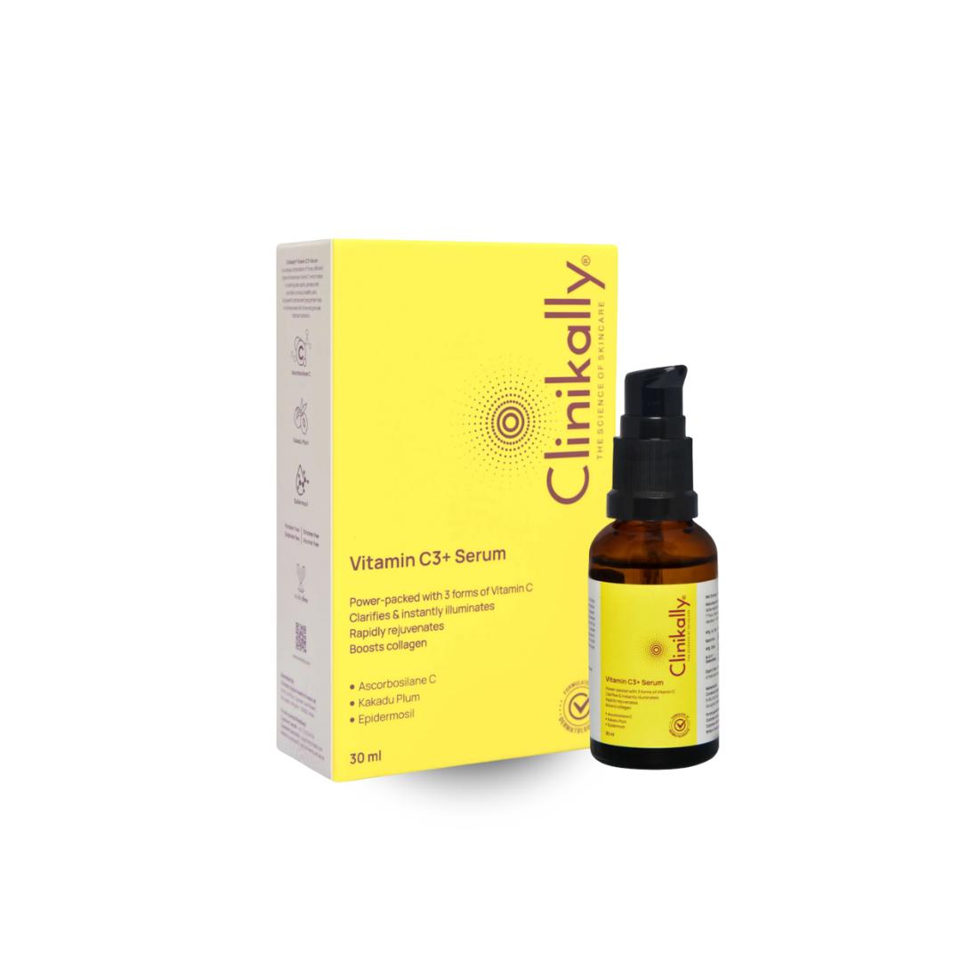 Clinikally Vitamin C3+ Serum – Brightening & Anti-Aging Face Serum