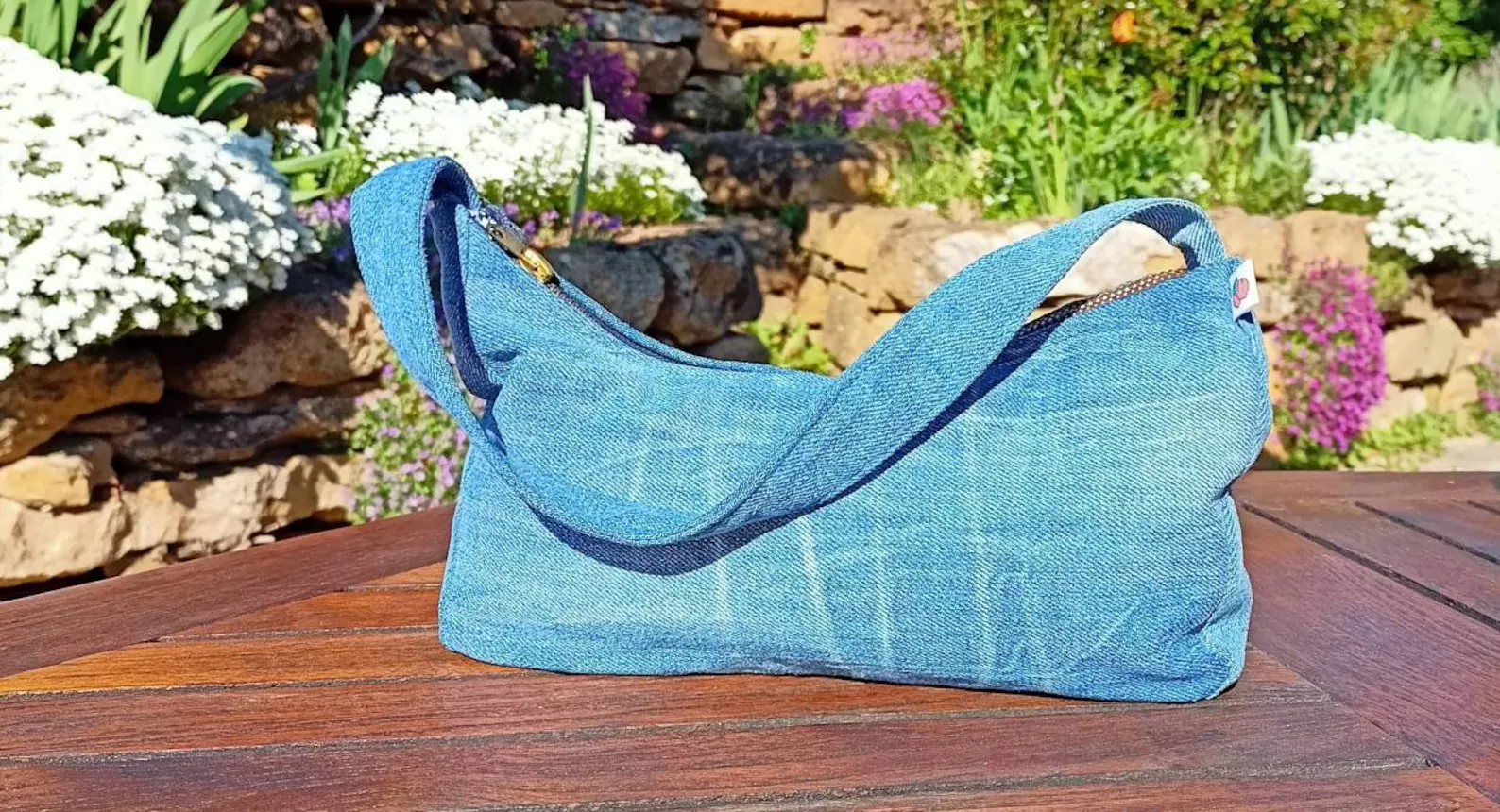 Shoulder bag en jean doublé liberty