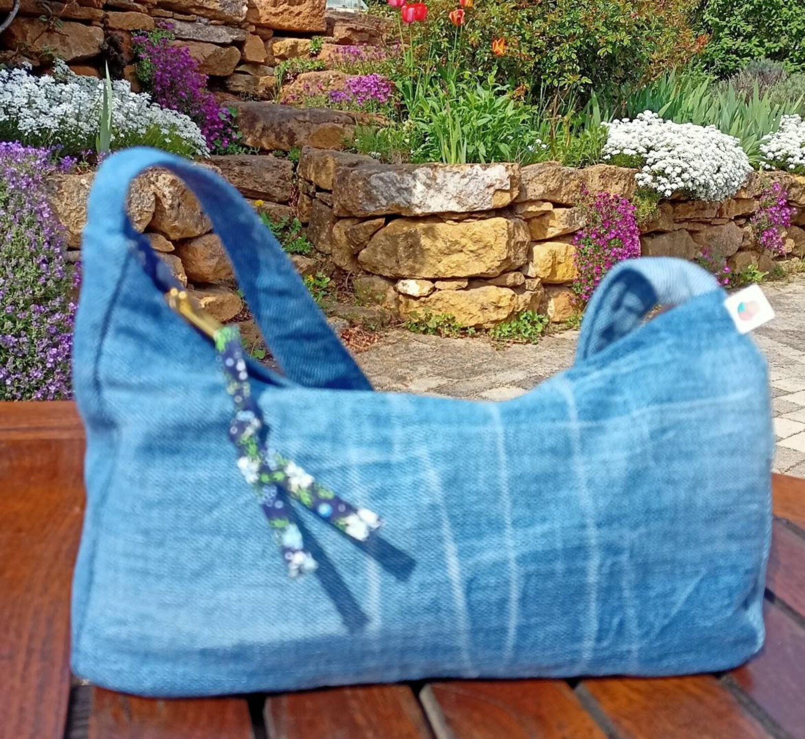 Shoulder bag en jean doublé liberty