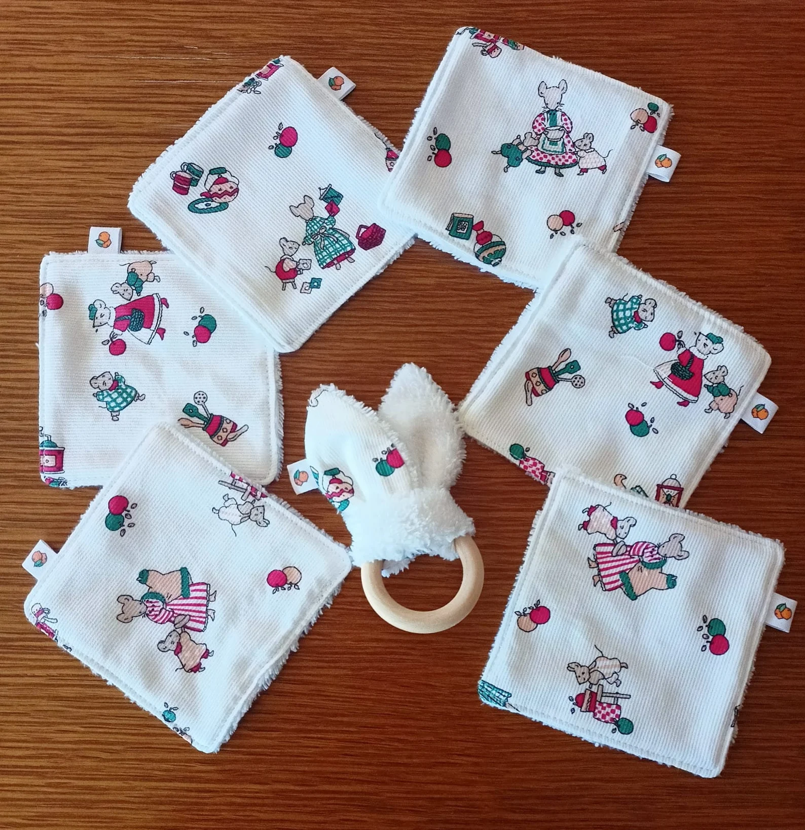 Lingettes démaquillantes ou pour bébé, tissu au choix et éponge Bambou Oeko-tex