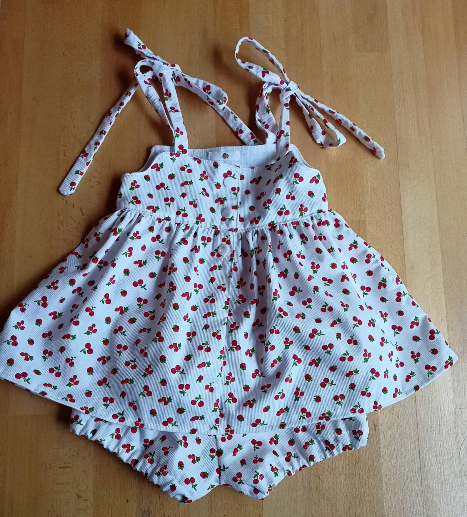 Bloomer bébé, en piqué de coton imprimé cerises ou liberty