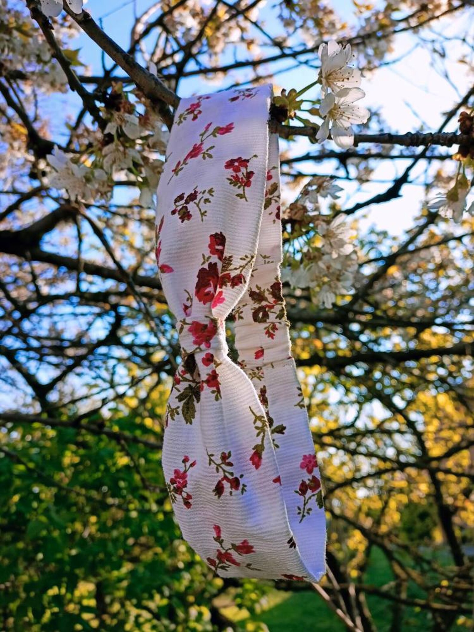 Headband bébé, fille, liberty, piqué de coton cerises