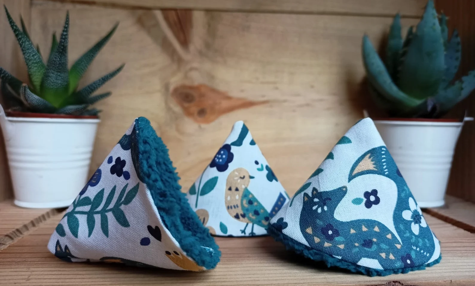Tipis pare pipi, Eponge bambou et Cretonne Renard bleu