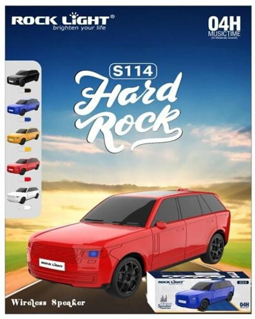 Wireless Bluetooth Speaker with RGB lights Portable Car Shape for Kids and Adults