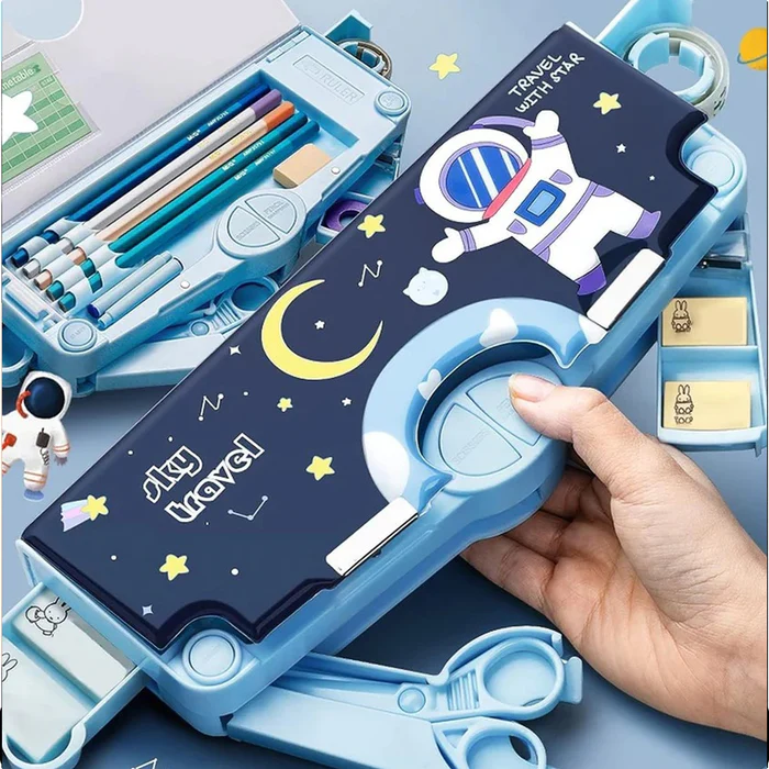 Multifunctional Kids Pencil Box for Boys & Girls, Magnetic Pencil Box 