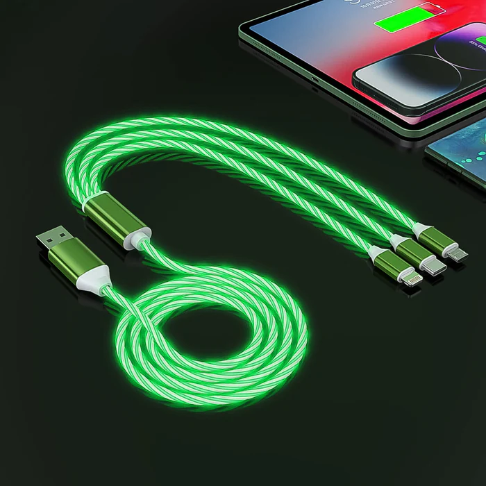 3 in 1 Charging Cable Light Up Fast Charger Multi Charging Cable