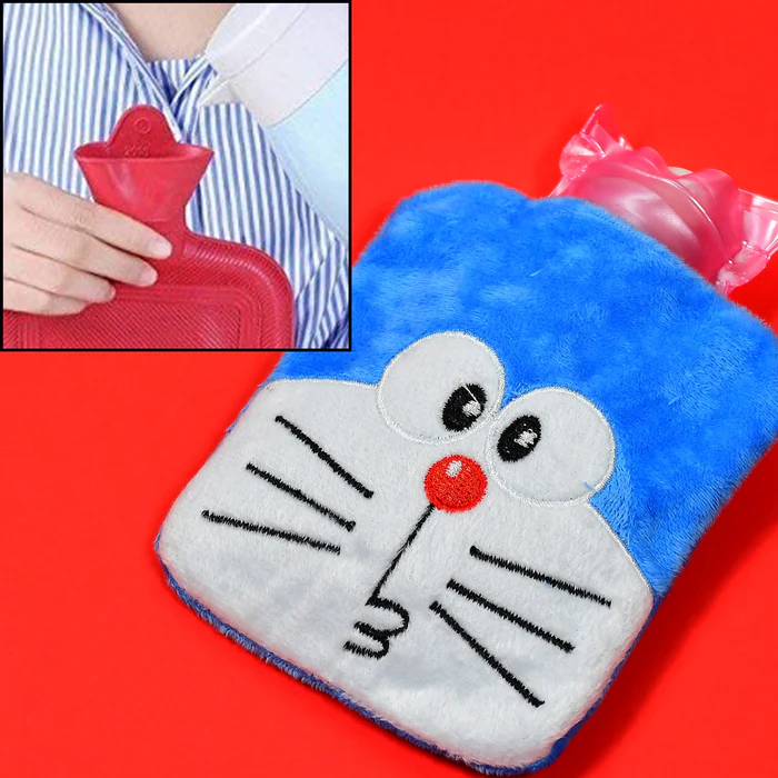 small Hot Water Bag with Cover for Pain Relief, Neck, Shoulder Pain and Hand, Feet Warmer, Menstrual Cramps.