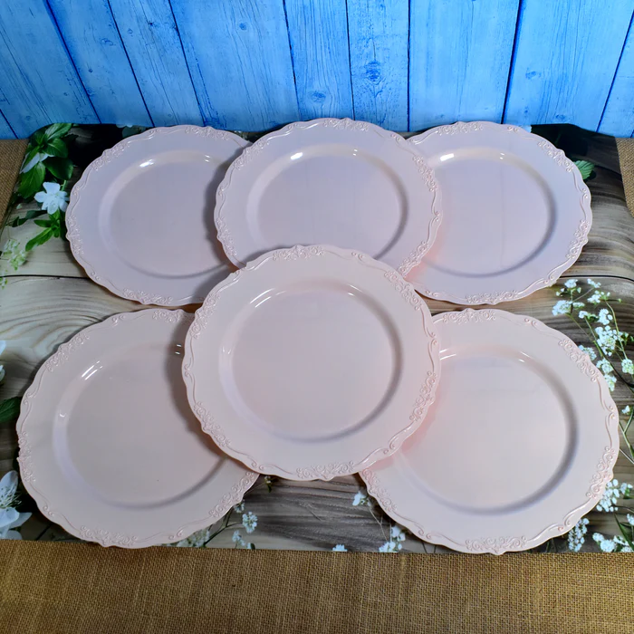 Plastic Dinner Plates Wedding Birthday Party Tableware Supplies 