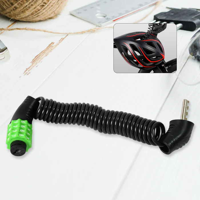 Spiral Cable Lock | 4-Digit Combination Code | Bicycle Security Lock