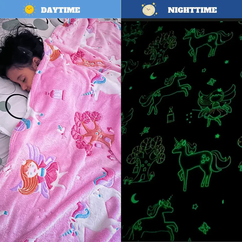Fairy Glow in The Dark Blanket for Kids