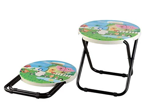 Cartoon printed folding stool for kids (pack of 1) (Multicolor)