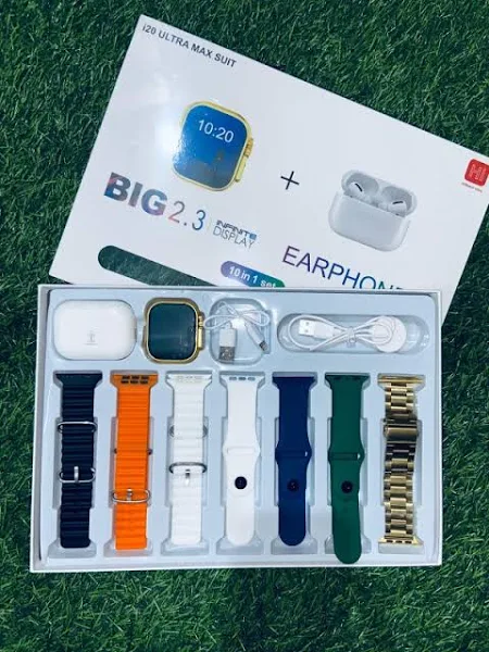 i20 Ultra Max Suit Smartwatch (Multicolor Strap, Free Size)