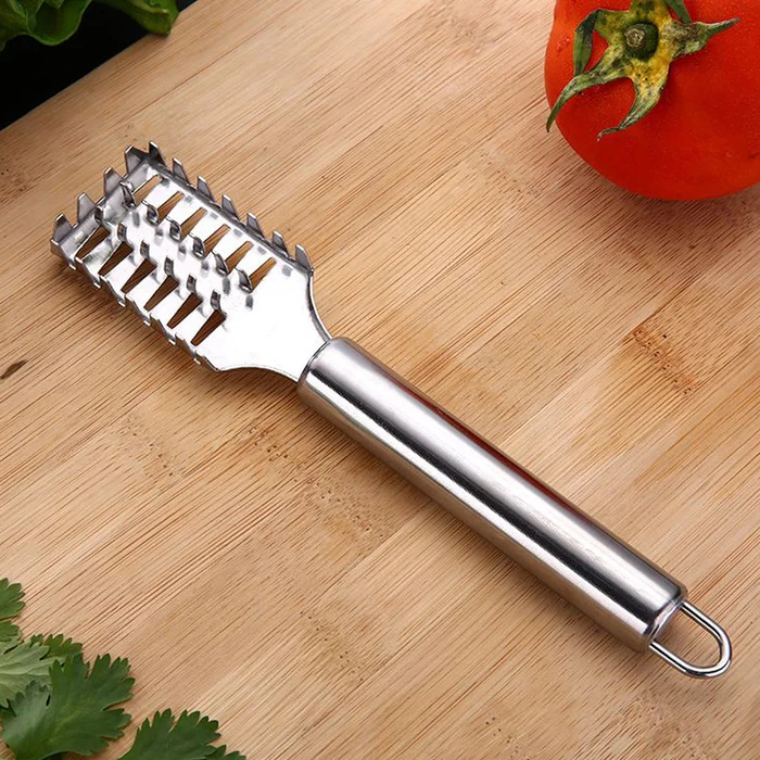 Stainless Steel Fish Scale Remover – Sawtooth Scraper & Cleaning Brush Tool