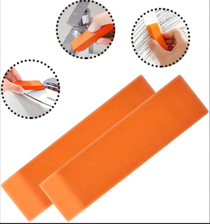 Stain Eraser Rubber Rust Eraser Cleaning Eraser Limescale Eraser Bathroom Glass Rust Remover Rubber (Pack of 1, Orange)