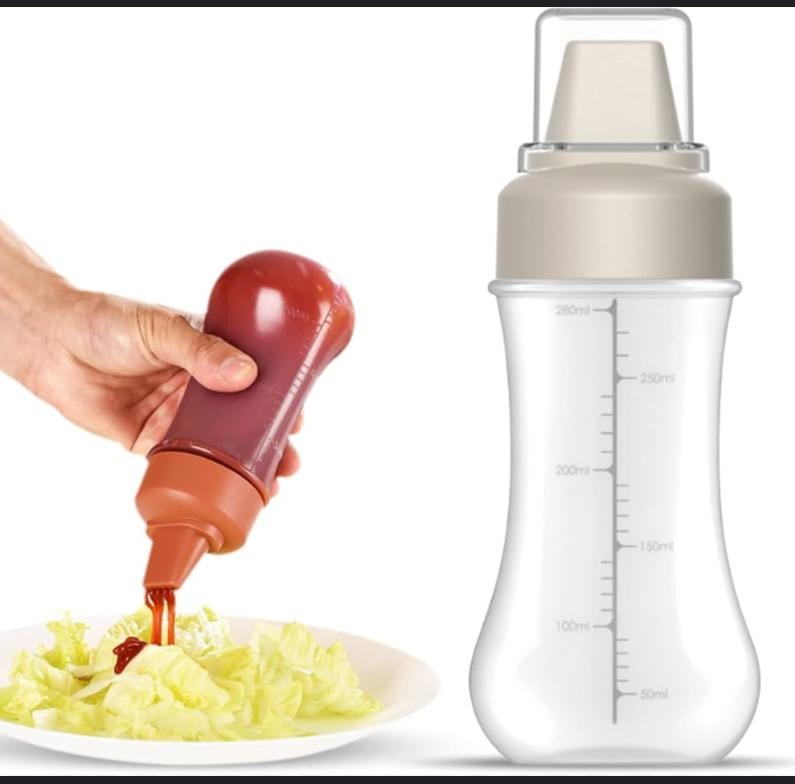  5 Holes Condiment Squeeze Spray Bottle, Measurable Condiment Squeeze Bottle