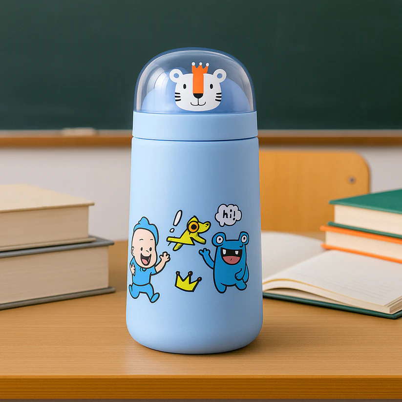 Double Wall Cartoon Glass Water Bottle