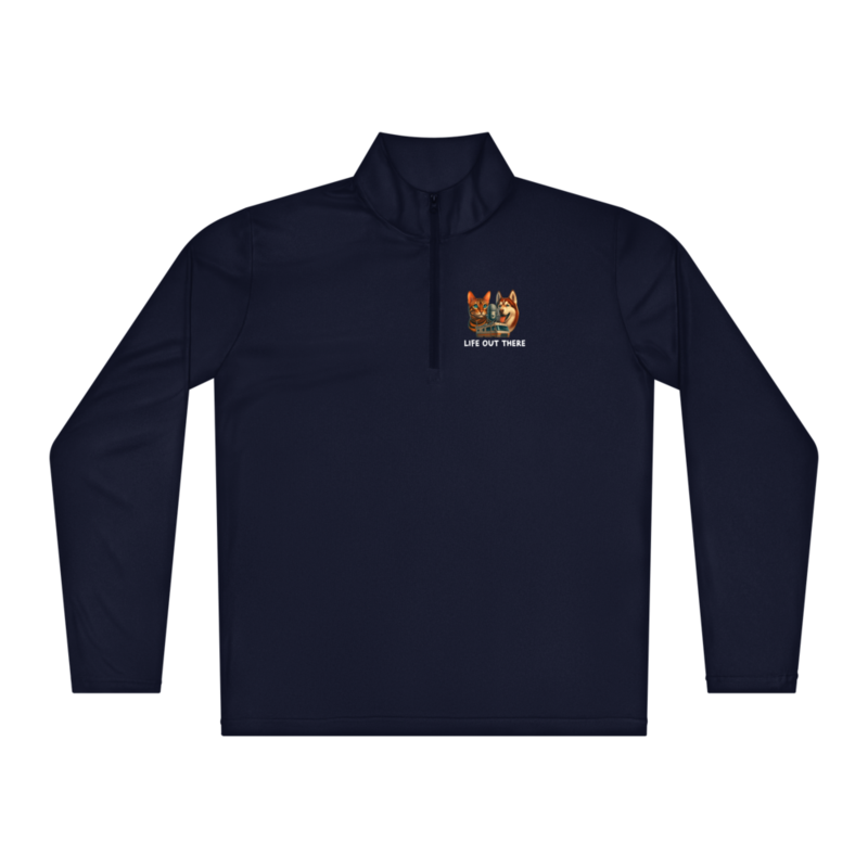 Lightweight quarter-zip pullover Black