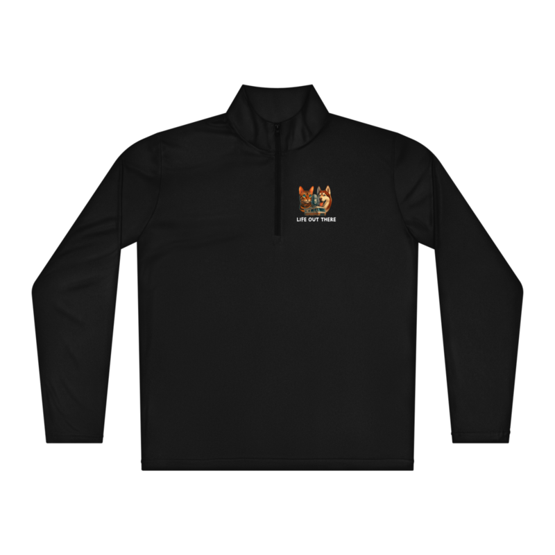 Lightweight quarter-zip pullover Black