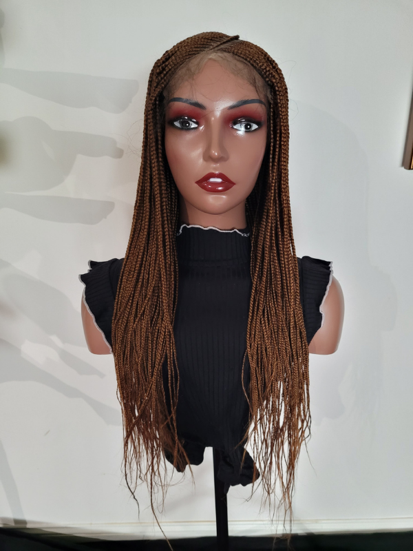 Golden Brown Cornrow Pattern Braided Wig