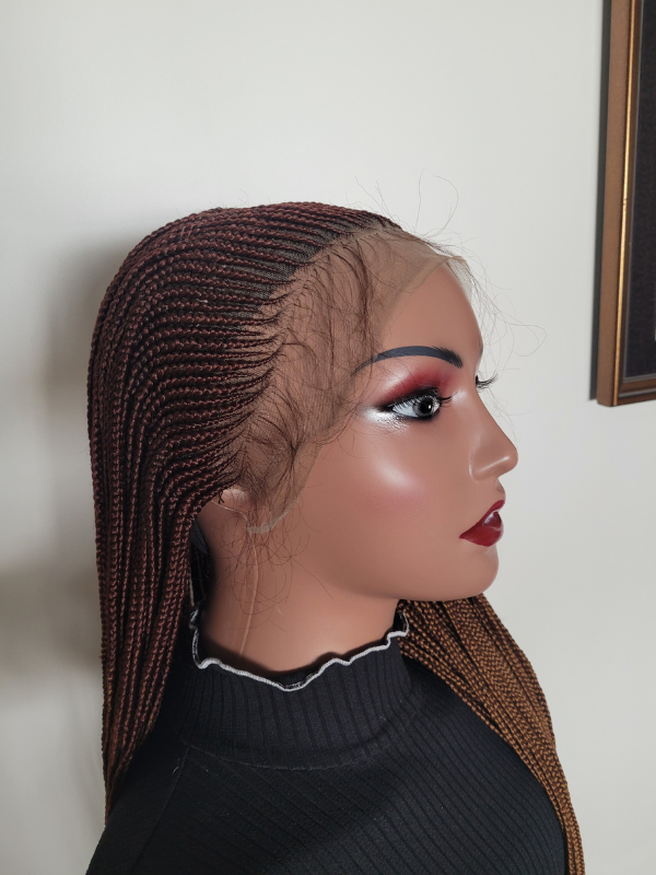 Ombre All Back Cornrow Braided Wig 34" Lace Front Wig 