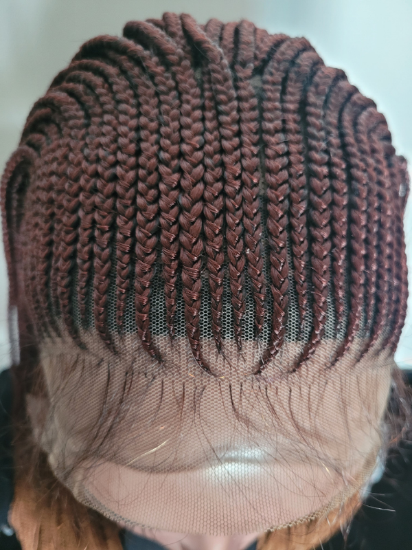 Ombre All Back Cornrow Braided Wig 34" Lace Front Wig 