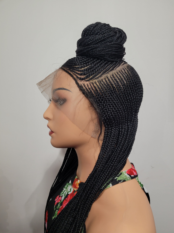 Half Up Half Down Braided Wig Full 360 Lace