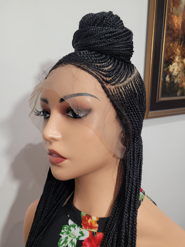 Half Up Half Down Braided Wig Full 360 Lace