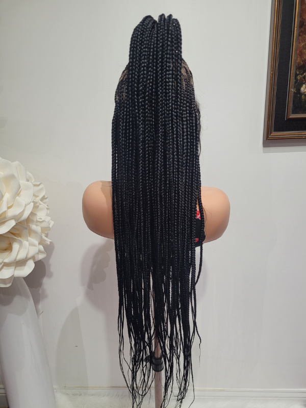 Half Up Half Down Braided Wig 32" 360 Lace Cap With Baby Hairs 