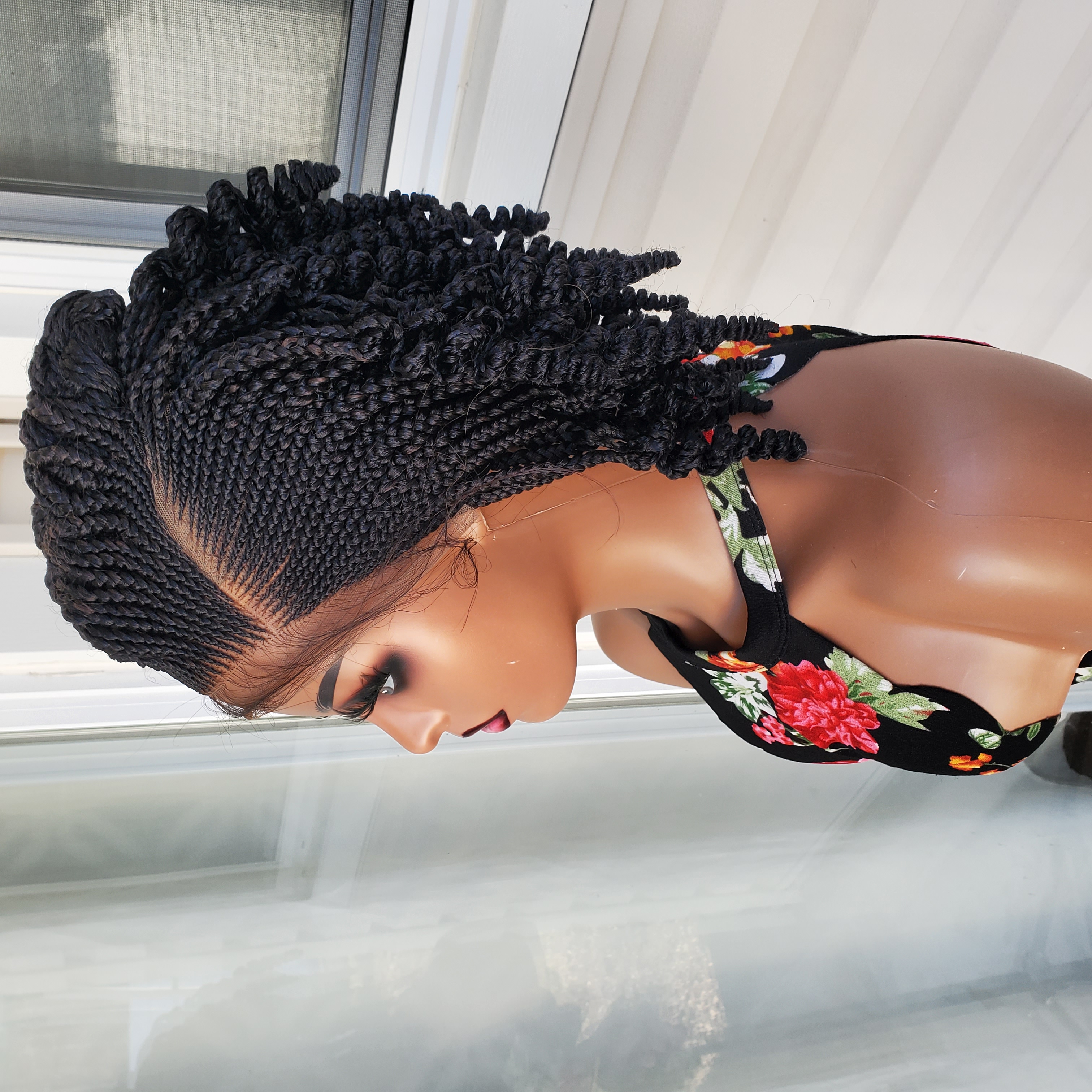 Short Curly Boho Braided Lace Wig 13x5 Lace Front 12" Bob Wig Easy Summer Style