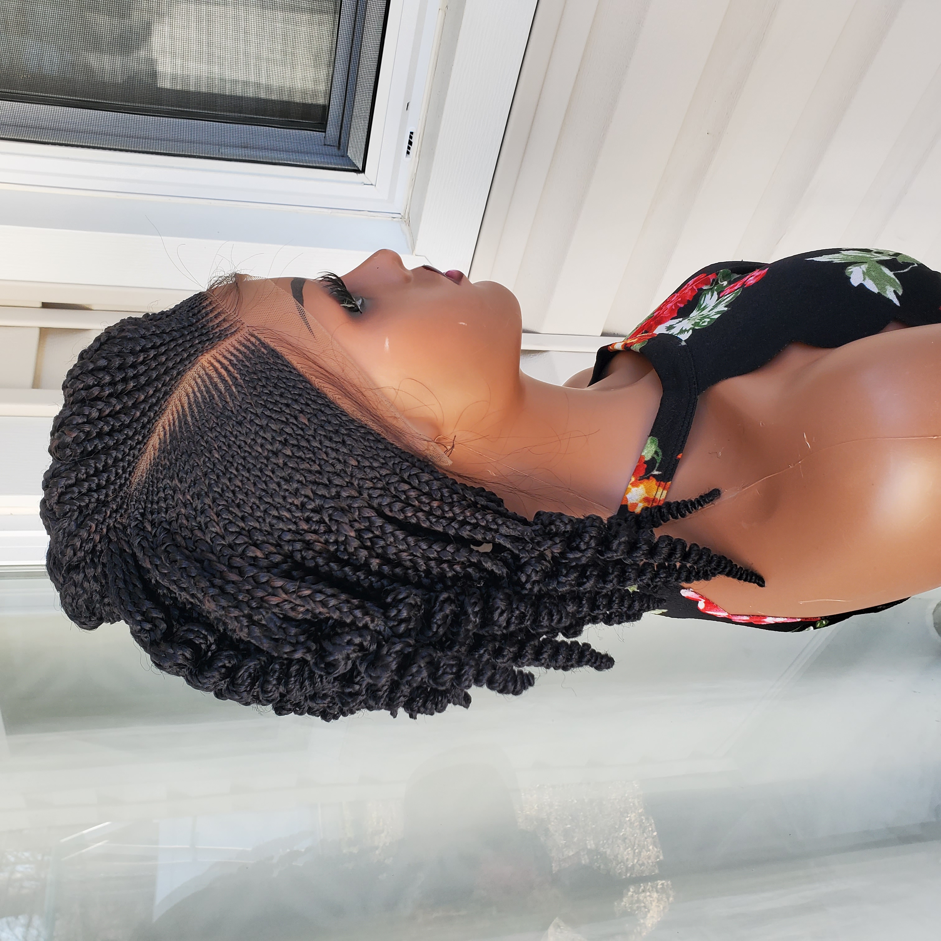 Short Curly Boho Braided Lace Wig 13x5 Lace Front 12" Bob Wig Easy Summer Style 