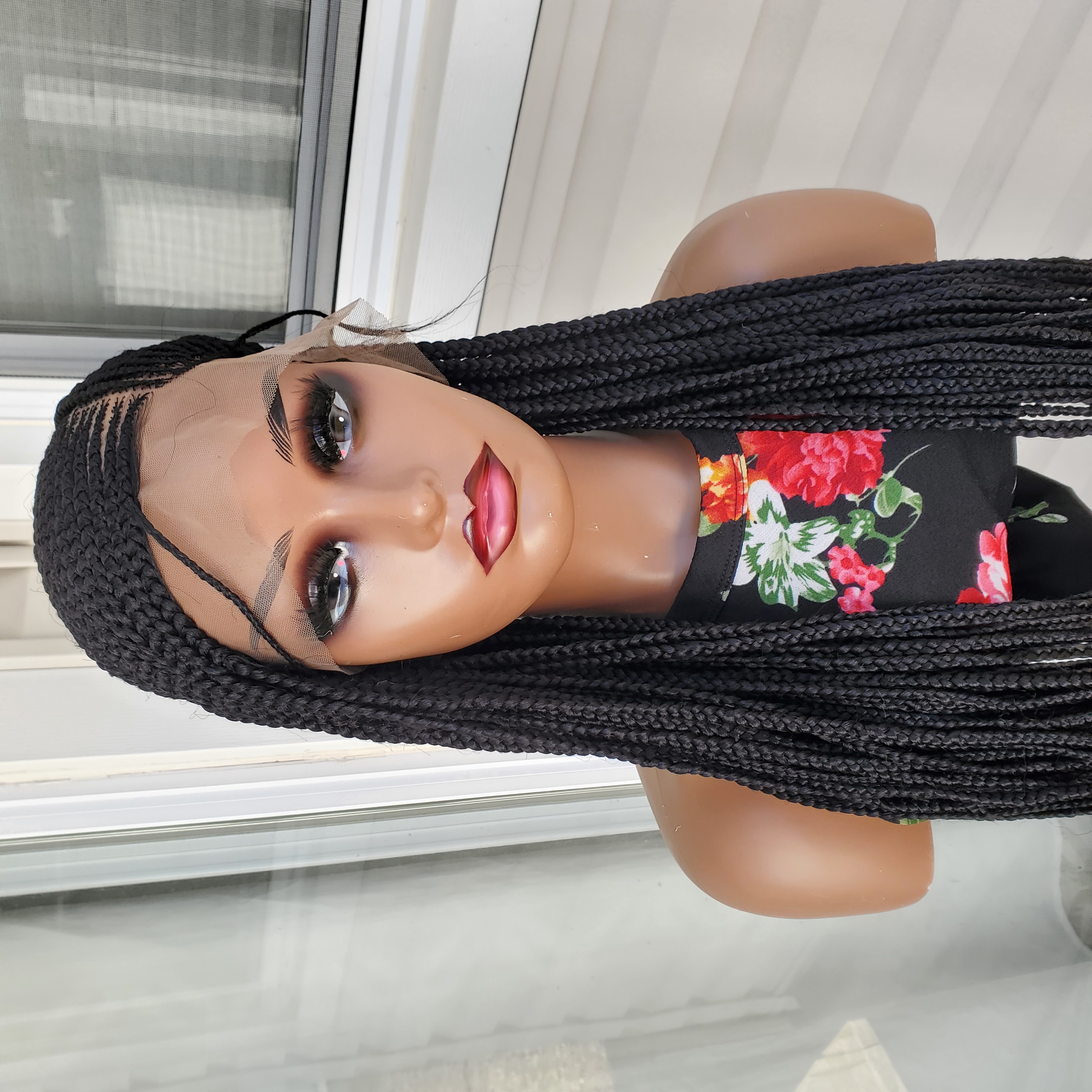 Sidepart Cornrow Pattern Full Lace Wig