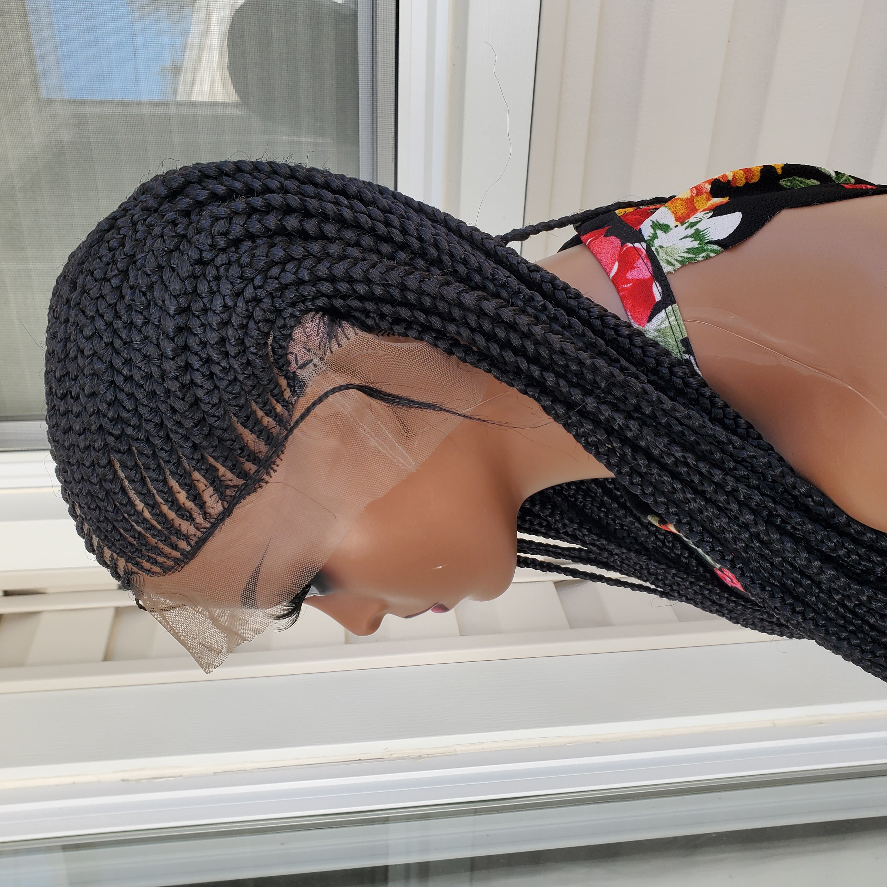 Sidepart Cornrow Pattern Full Lace Wig 