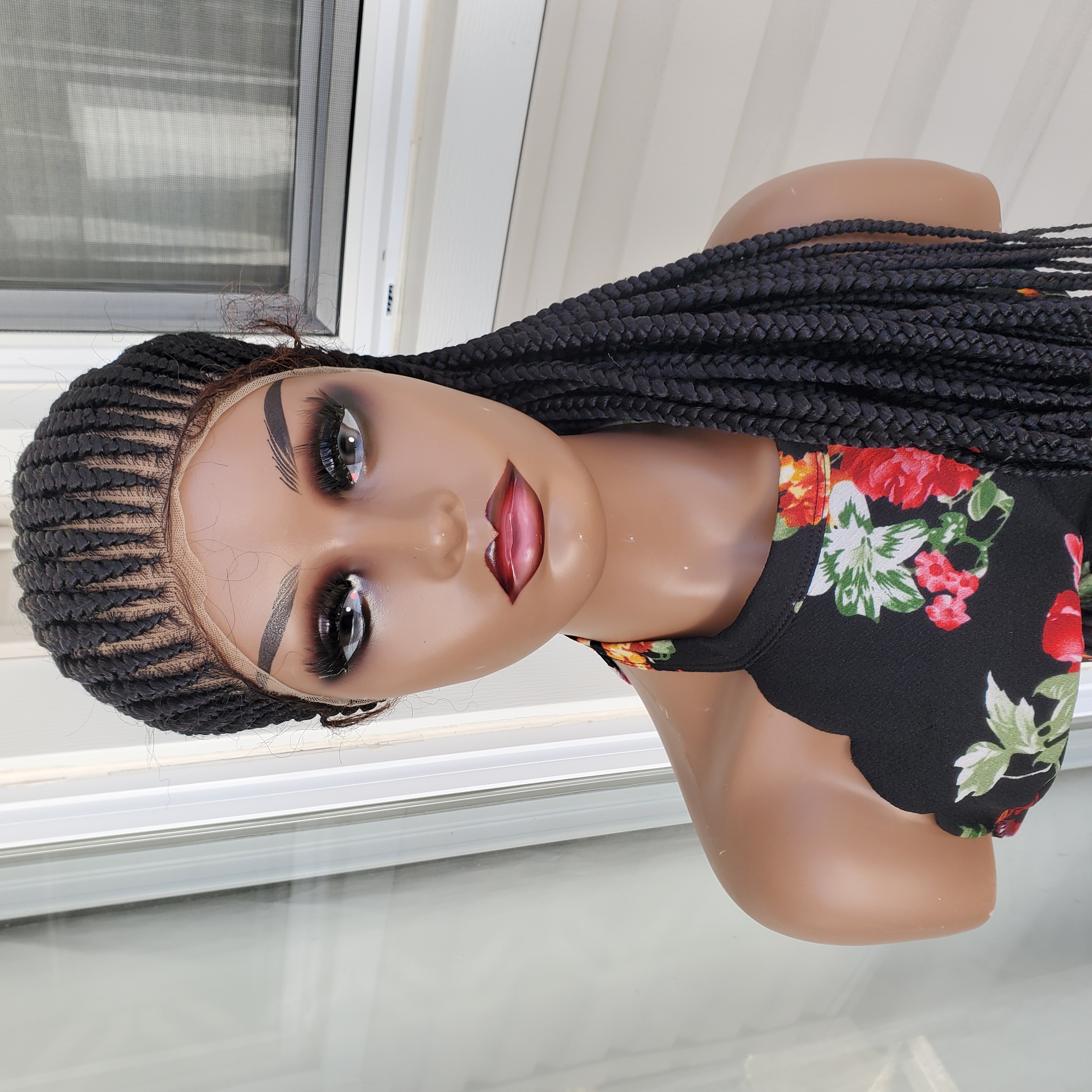 Medium Sized Cornrow Lace Front Wig 