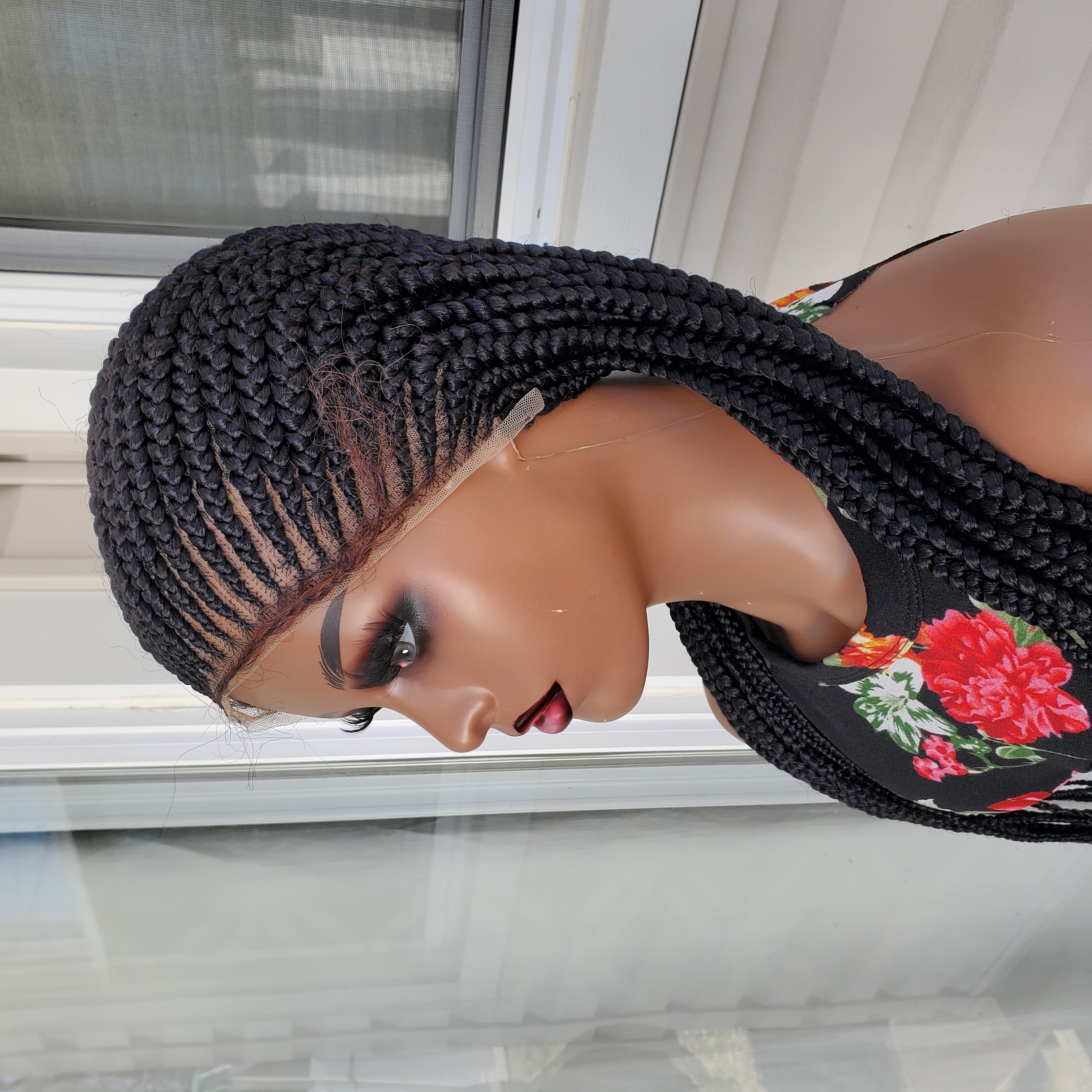 Medium Sized Cornrow Lace Front Wig 