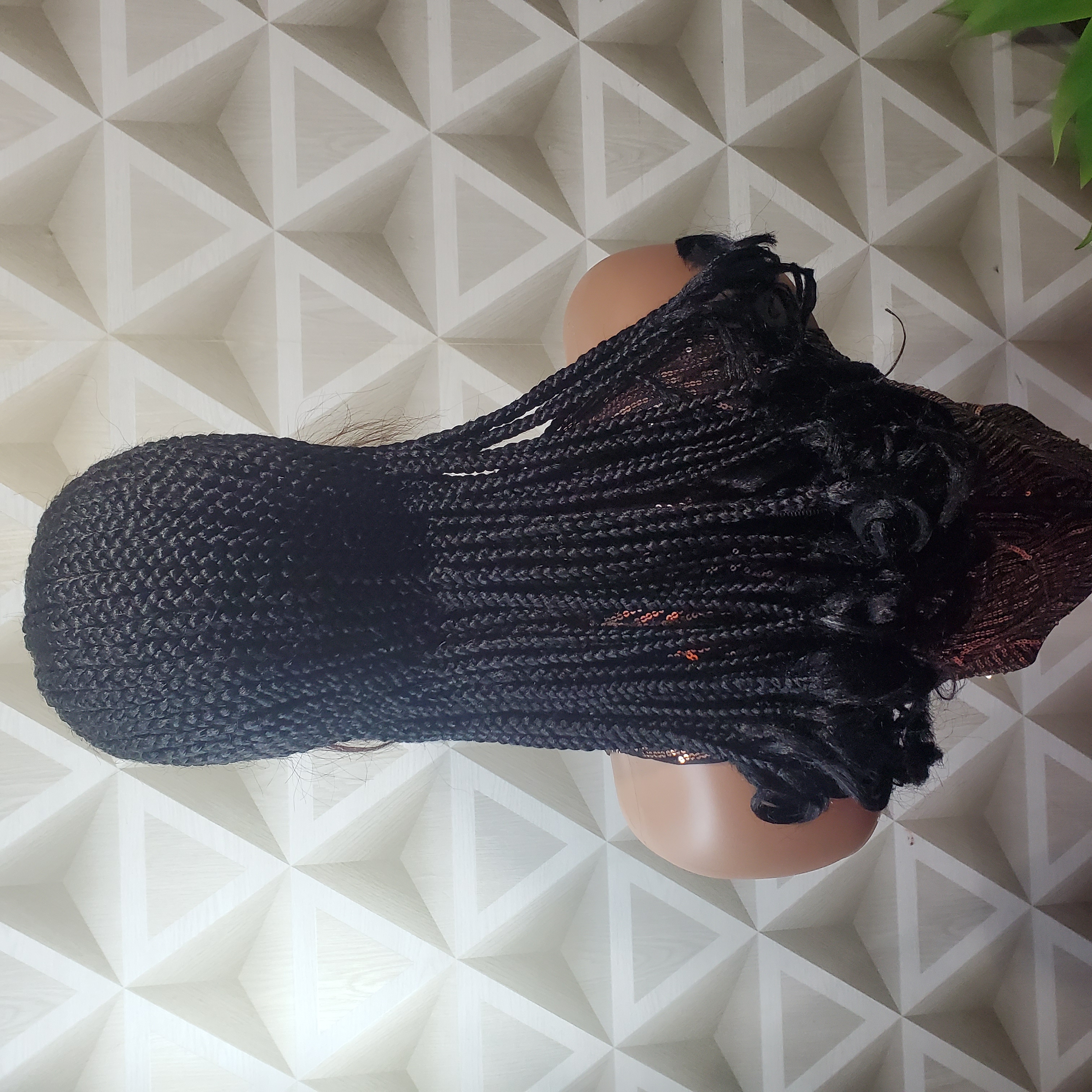 Back Length Cornrow Braids Full Lace Wig With French Curl Ends