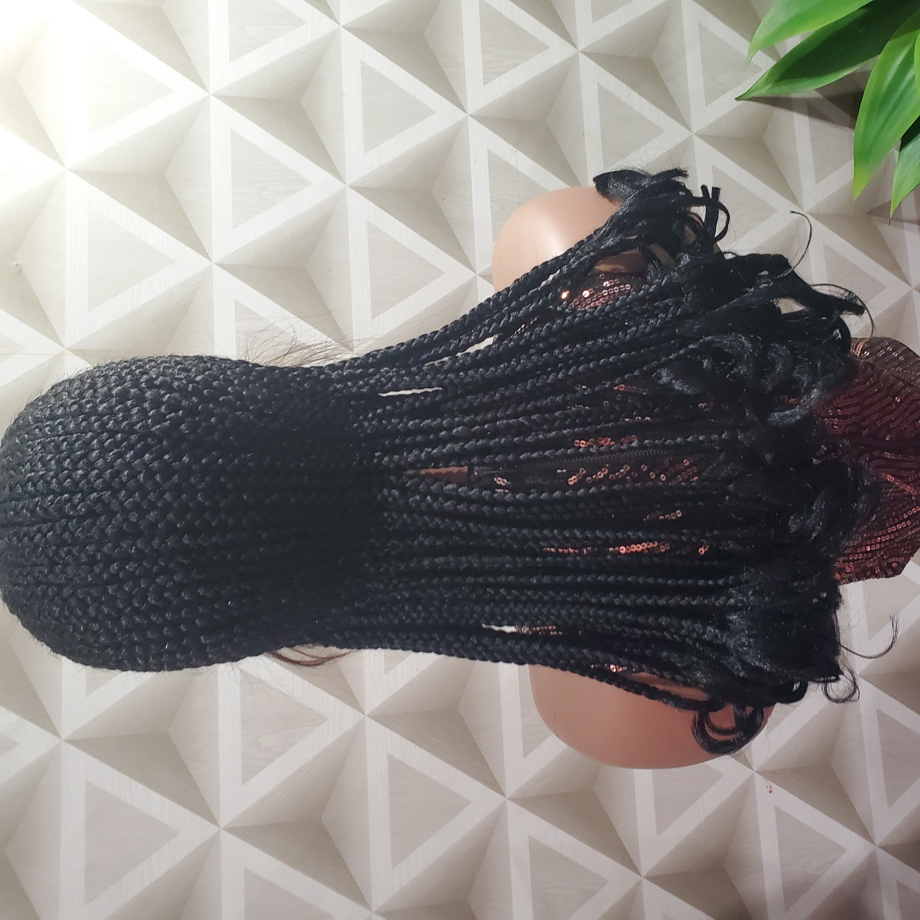 Back Length Cornrow Braids Full Lace Wig With French Curl Ends