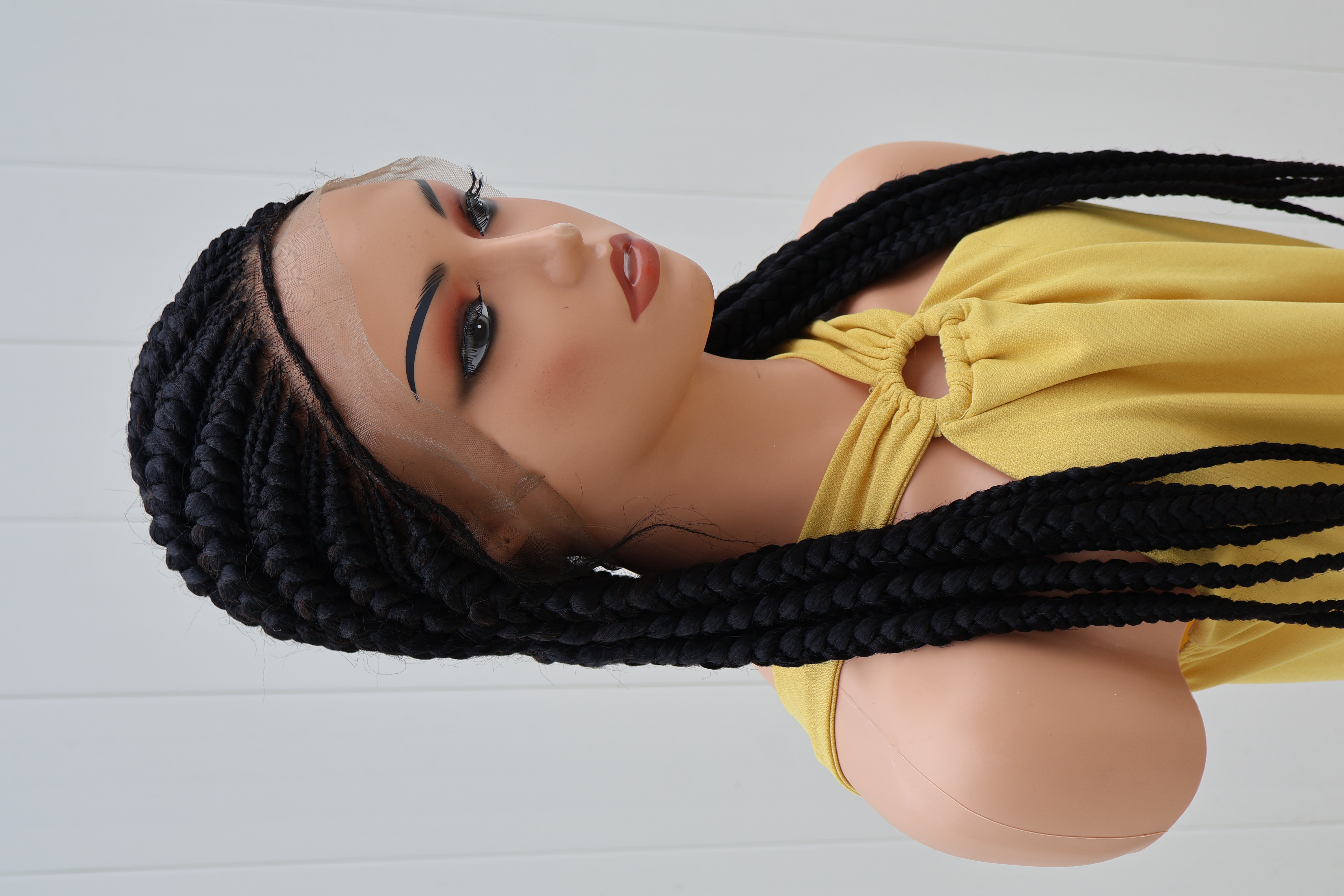 Jumbo Alternating Cornrow Lace Wig Salon Quality Lightweight Style Glueless Fit 