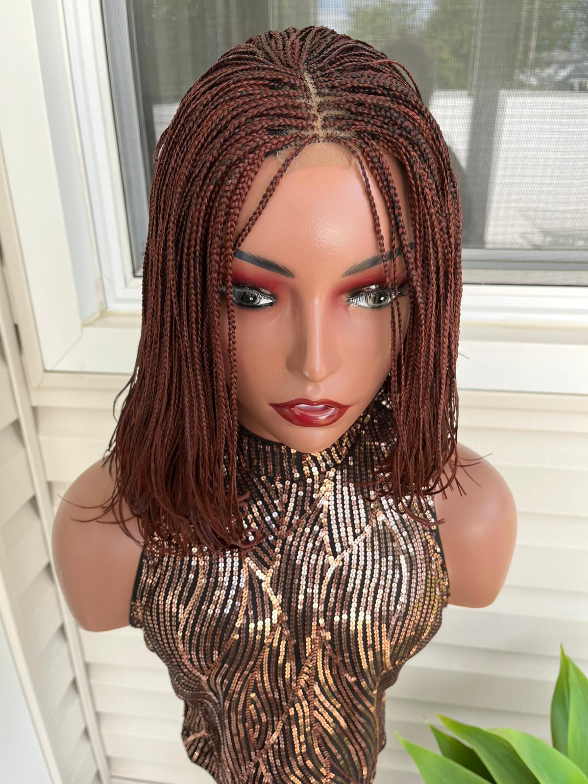 Middle Part Micro Braids Lace Wig Bob Lightweight Wear and Go Style