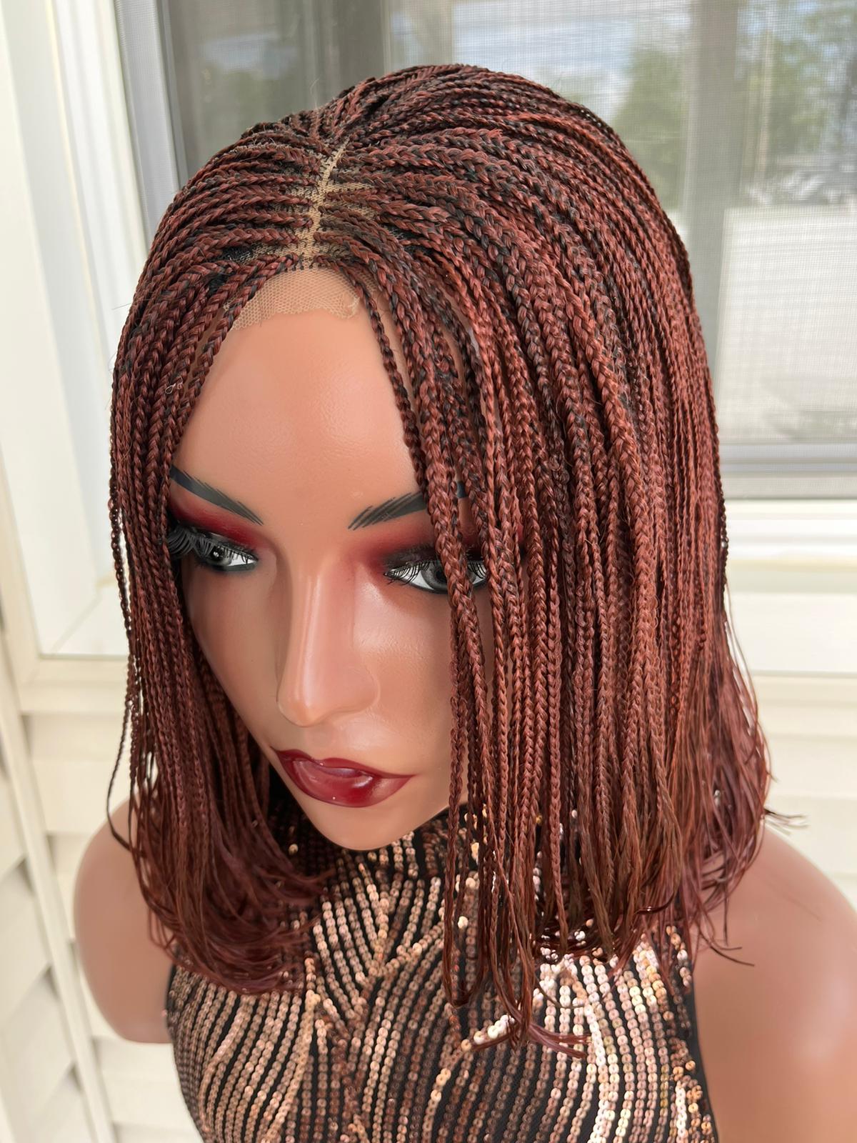 Middle Part Micro Braids Lace Wig Bob Lightweight Wear and Go Style