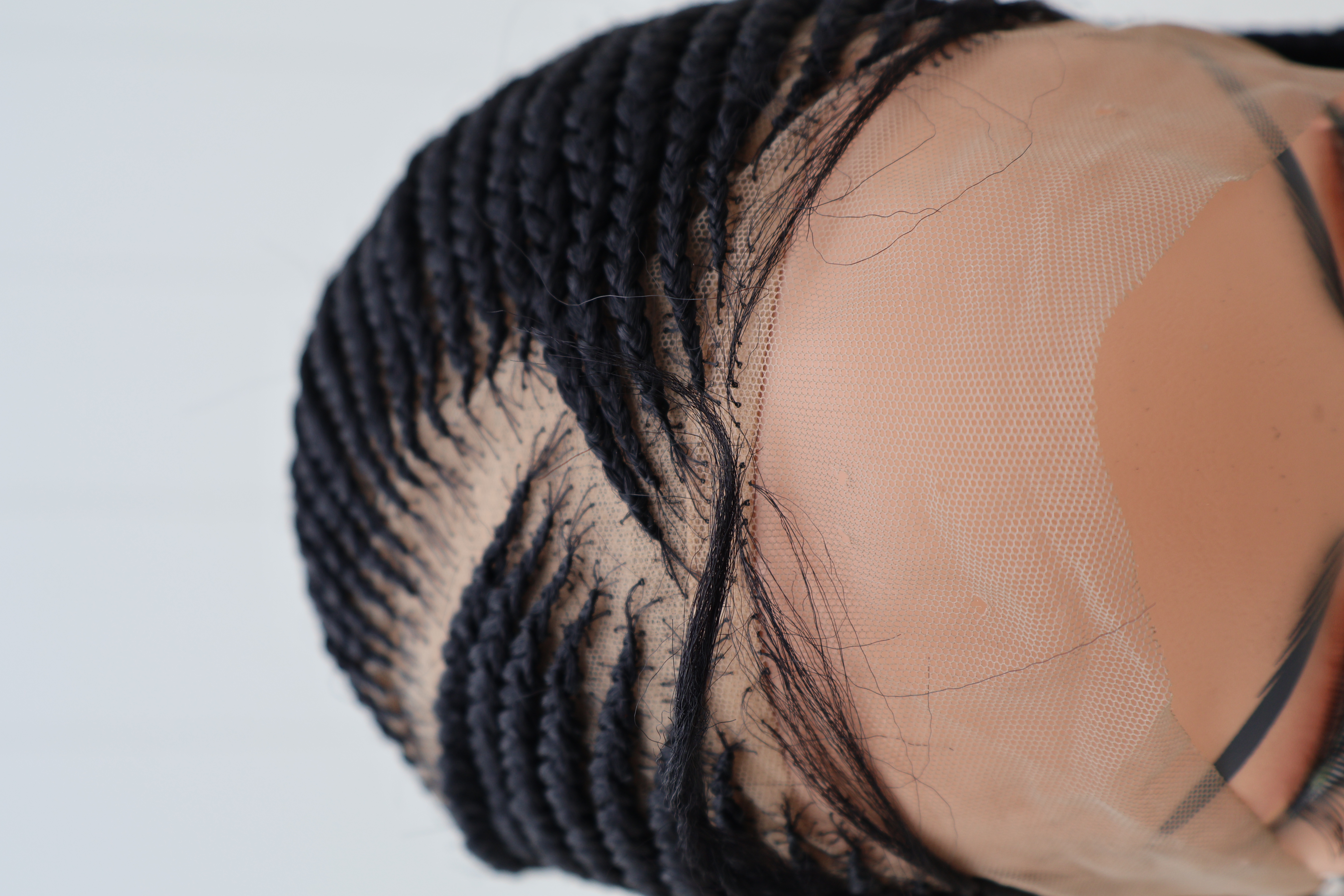 Curly Tip Cornrow Braids Premium Protective Style 360 Lace Wig