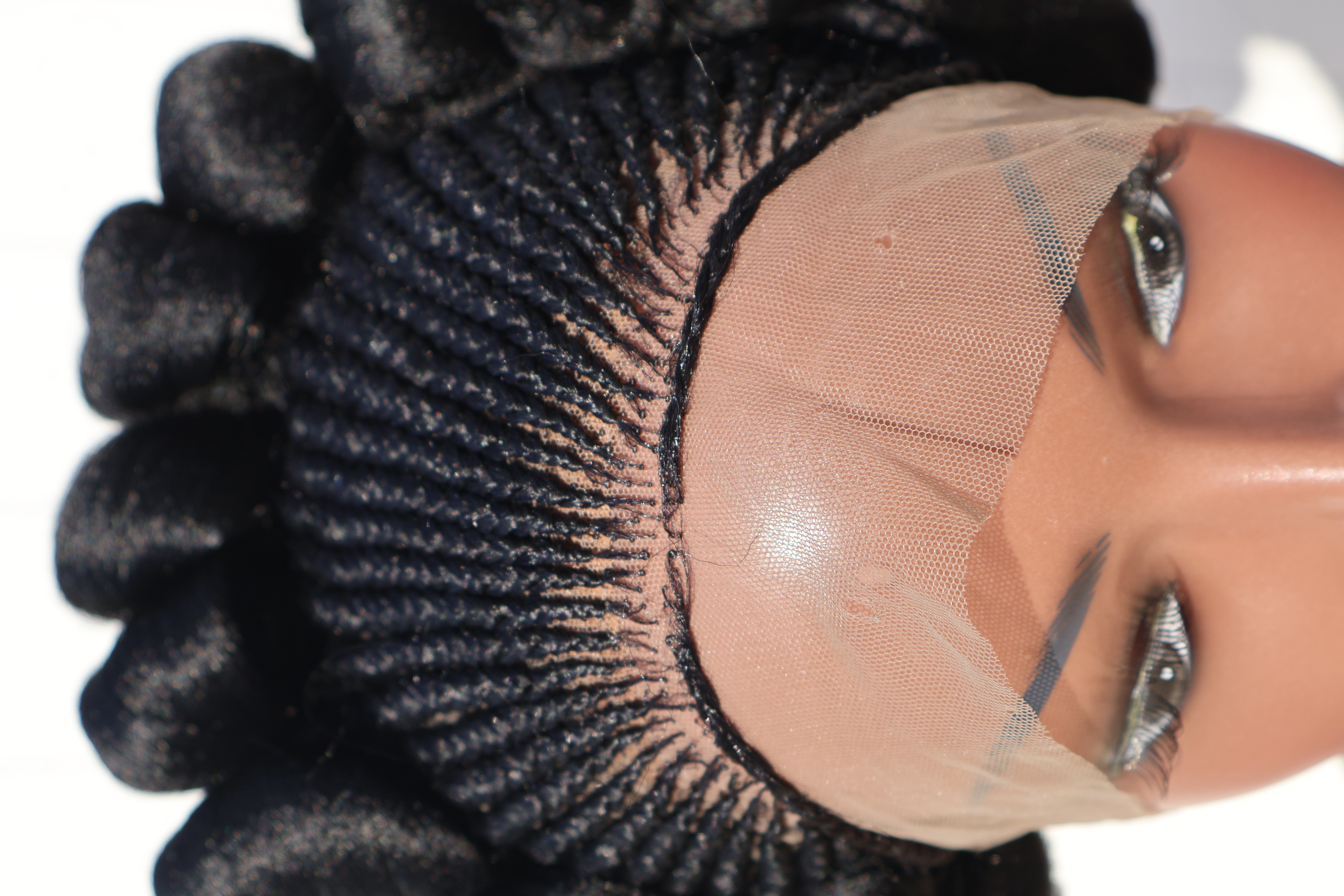 Premium Braided updo 360 lace wig Natural Elegant Protective Style 